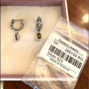 Pandora double tie hoop earrings item 290159 BQ